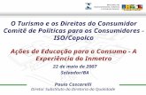 Paulo Coscarelli Diretor Substituto da Diretoria da Qualidade O Turismo e os Direitos do Consumidor Comitê de Políticas para os Consumidores - ISO/Copolco.