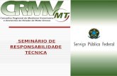 SEMINÁRIO DE RESPONSABILIDADE TÉCNICA. Verton Silva Marques Médico Veterinário CRMV-MT 1915 Presidente -UFMT, Autônomo, -UFMG -UFMT (docente) - Nova Mutum.