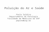 Poluição do Ar e Saúde Paulo Saldiva Departamento de Patologia Faculdade de Medicina da USP pepino@usp.br.