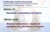 Federação Espírita Brasileira Estudo Sistematizado da Doutrina Espírita Programa Fundamental – Tomo I Existência e sobrevivência do Espírito Propiciar.