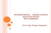 PETIÇÃO INICIAL - AÇÕES CÍVEIS E DOS SEUS RITOS RITO SUMÁRIO Prof. Esp. Diogo Calasans.