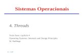IC - UFF Sistemas Operacionais 4. Threads Texto base: capítulo 4 Operating Systems: Internals and Design Principles W. Stallings.