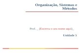 Unidade 5 Organização, Sistemas e Métodos Prof. _ (Escreva o seu nome aqui)_.