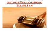 INSTITUIÇÕES DO DIREITO AULAS 3 e 4. Noções Básicas de Direito DIREITO e JUSTIÇA.