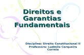 Direitos e Garantias Fundamentais Disciplina: Direito Constitucional II Professora: Ludmila Cerqueira Correia.
