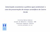 Valorização económica e política agro- ambiental: o caso da preservação da estepe cerealífera de Castro Verde Cristina Marta-Pedroso Secção de Ambiente.