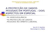 A PROTECÇÃO DE DADOS PESSOAIS EM PORTUGAL : DOIS ASPECTOS EM ESPECIAL A VIDEOVIGILÂNCIA A VIDEOVIGILÂNCIA A PROTECÇÃO DE DADOS PESSOAIS NO ÂMBITO LABORAL.