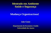 Mudança Organizacional João Couto Departamento de Economia e Gestão Universidade dos Açores Mestrado em Ambiente Saúde e Segurança.