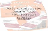 Acção Administrativa Comum e Acção Administrativa Especial Comparação.