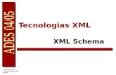 Tecnologias XML XML Schema. XML Schema Documento XML válido Um documento Schema especifica as regras para a validação de um documento XML Um Schema especifica: