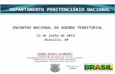 1 CENÁRIO ATUAL ENCONTRO NACIONAL DA AGENDA TERRITORIAL 13 de junho de 2012 Brasília, DF DEPARTAMENTO PENITENCIÁRIO NACIONAL DÉBORA RENATA GUIMARÃES Coordenação.