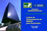 Linhas de Financiamento do BNDES para Exportação Porto Alegre 13.04.2005 Encontro BRDE/FEDERASUL.