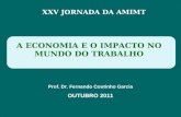 XXV JORNADA DA AMIMT A ECONOMIA E O IMPACTO NO MUNDO DO TRABALHO Prof. Dr. Fernando Coutinho Garcia OUTUBRO 2011.