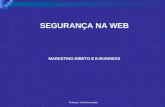 SEGURANÇA NA WEB MARKETING DIRETO E E-BUSINESS Professor: Vorlei Guimarães.