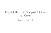 Equilíbrio Competitivo e Core Capítulo 18. Equilíbrio Competitivo e Core Economia Competitiva: competição entre agentes com interesses conflitantes, satisfação.