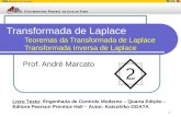 1 Transformada de Laplace Teoremas da Transformada de Laplace Transformada Inversa de Laplace Prof. André Marcato Livro Texto: Engenharia de Controle Moderno.