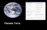 Planeta Terra Características físicas Diâmetro equatorial: Área da superfície: Massa: Densidade média: Aceleração gravíticaá superfície (equador): Velocidade.