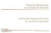 Capítulo 3.1 Pesquisa Operacional na Tomada de Decisões 2ª Edição © Gerson Lachtermacher,2005 Resolvendo Programação Linear Em um Microcomputador.