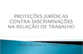 Profa. Grasiele A. F. Nascimento. 1- Não-discriminação e isonomia: distinções O princípio da não-discriminação é princípio de proteção, denegatório de.
