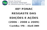 Curitiba / PR – Abril 2009 48º FONAC RESGASTE DAS EDIÇÕES E AÇÕES (2006 - 2008 e 2009) Curitiba / PR – Abril 2009.