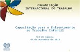 Capacitação para o Enfrentamento ao Trabalho Infantil Foz do Iguaçu, 07 de novembro de 2012 1 ORGANIZAÇÃO INTERNACIONAL DO TRABALHO.