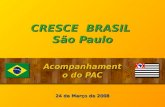 CRESCE BRASIL São Paulo Acompanhamento do PAC 24 de Março de 2008.