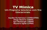 TV Mímica Um Programa televisivo com fins Educacionais. Aquiles Burlamaqui (UERN/UFRN) Diogo Bezerra (UERN) Igor Rosberger (UERN) Akynara Aglaé (UFRN)