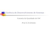 Gerência de Desenvolvimento de Sistemas Garantia da Qualidade de SW Prof. E.A.Schmitz.