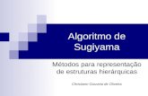 Algoritmo de Sugiyama Métodos para representação de estruturas hierárquicas Christiano Gouveia de Oliveira.