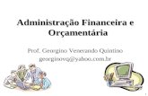 1 Administração Financeira e Orçamentária Prof. Georgino Venerando Quintino georginovq@yahoo.com.br.