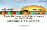 Pacto Nacional pela Alfabetização na Idade Certa Educação do Campo Junho/ 2013.