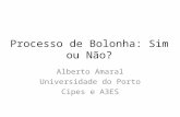 Processo de Bolonha: Sim ou Não? Alberto Amaral Universidade do Porto Cipes e A3ES.