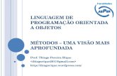 LINGUAGEM DE PROGRAMAÇÃO ORIENTADA A OBJETOS MÉTODOS – UMA VISÃO MAIS APROFUNDADA Prof. Thiago Pereira Rique