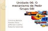 Unidade 06: O mecanismo de Pedir Grupo 08I Carolina Batista Sandra Diniz Jefferson Coelho Roberta Salomão.
