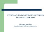 FORMAÇÃO DOS PROFISSIONAIS DO MAGISTÉRIO Ricardo Martins ricardo.martins@camara.gov.br.