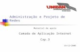Administração e Projeto de Redes Material de apoio Camada de Aplicação Internet Cap.3 19/12/2008.