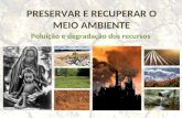 PRESERVAR E RECUPERAR O MEIO AMBIENTE Poluição e degradação dos recursos.
