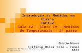 Instituto de Física da Universidade de São Paulo Introdução às Medidas em Física FAP152 Aula 12 - Bloco IV – Medidas de Temperaturas – 2ª parte Marcia.