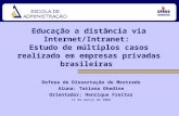 Educação a distância via Internet/Intranet: Estudo de múltiplos casos realizado em empresas privadas brasileiras Defesa de Dissertação de Mestrado Aluna: