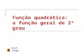 Prof. Jorge Função quadrática: a função geral de 2º grau.