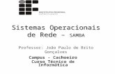 Sistemas Operacionais de Rede – SAMBA Professor: João Paulo de Brito Gonçalves Campus - Cachoeiro Curso Técnico de Informática.
