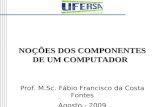 NOÇÕES DOS COMPONENTES DE UM COMPUTADOR Prof. M.Sc. Fábio Francisco da Costa Fontes Agosto - 2009.