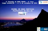 Prefeitura do Rio de Janeiro | Secretaria da Casa Civil 2ª Reunião da REDE PNAFM – 2ª Fase Campo Grande/MS – 4 a 6 de setembro de 2012 PAINEL DE BOAS PRÁTICAS.