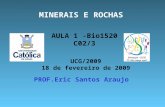 PROF.Eric Santos Araujo MINERAIS E ROCHAS UCG/2009 18 de fevereiro de 2009 AULA 1 -Bio1520 C02/3.