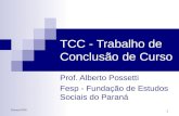 Possetti/2005 1 TCC - Trabalho de Conclusão de Curso Prof. Alberto Possetti Fesp - Fundação de Estudos Sociais do Paraná