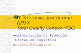 O Sistema Just-in-time (JIT) X Total Quality Control (TQC) Administração da Produção Gestão em Logística possetti@fesppr.br.