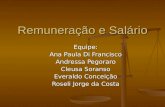 Remuneração e Salário Equipe: Ana Paula Di Francisco Andressa Pegoraro Cleusa Soranso Everaldo Conceição Roseli Jorge da Costa.