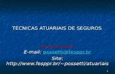 1 Prof. Dr. Alberto Possetti E-mail: possetti@fesppr.br possetti@fesppr.br Site: possetti/atuariais TÉCNICAS ATUARIAIS DE SEGUROS.