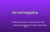 Acromegalia Acadêmica de Medicina: Carolina Lemos Souto Departamento de Endocrinologia e Metabologia HUSJ Acromegalia Acadêmica de Medicina: Carolina Lemos.