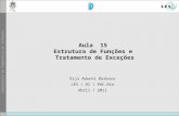Eiji Adachi Barbosa LES / DI / PUC-Rio Abril / 2011 Aula 15 Estrutura de Funções e Tratamento de Exceções.